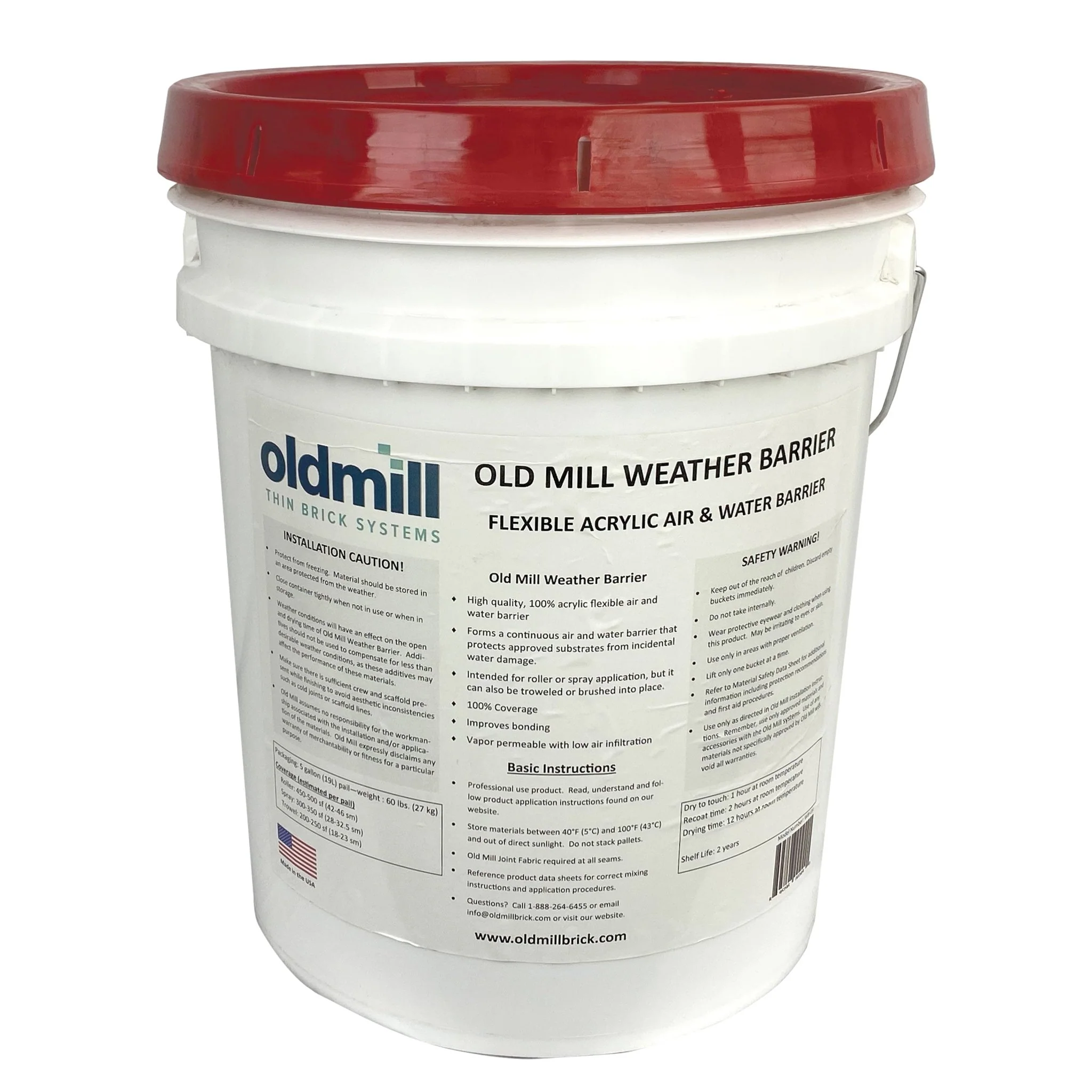 Old Mill Weather Barrier - Water & Air Barrier (5 Gal)